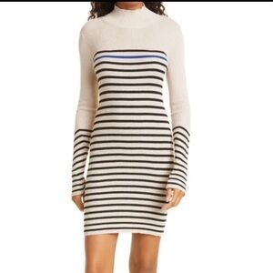 NWOT RAG & BONE Kate Stripe Turtleneck Long Sleeve Rib Sweater Dress